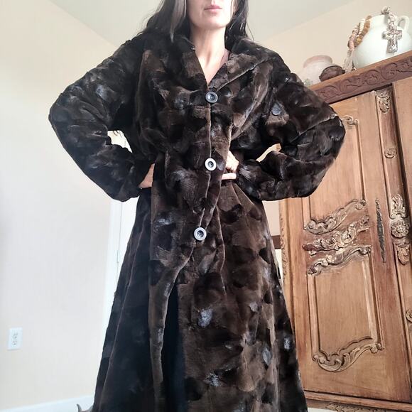 Vtg Short-haired mink Coat with Hood Heavy 52 in. - Picture 1 of 10